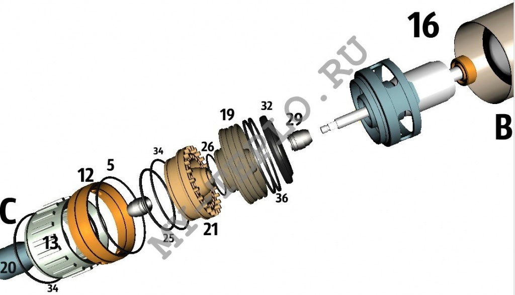 Запчасти насоса Джилекс Водомет Проф 55/35: схема часть 3 запчасти Джилекс Водомет 55/35